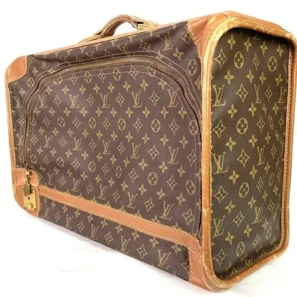 LOUIS VUITTON MONOGRAM CANVAS TRAVEL BAG – VINTAGE LV LOGO LUGGAGE - Picture 2 of 16